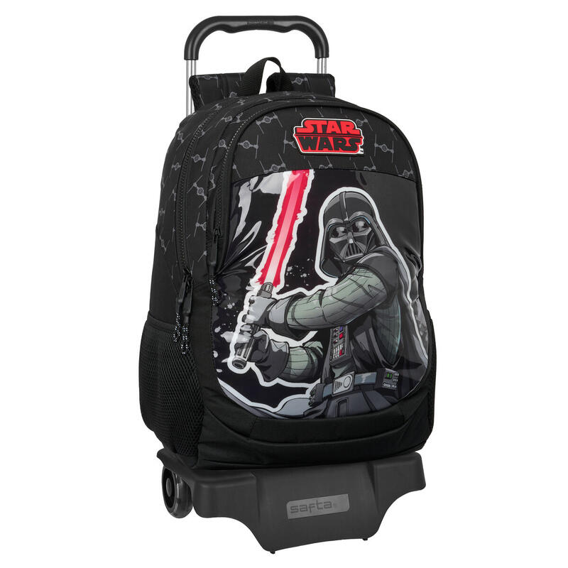 Mochila Escolar con Ruedas Star Wars The fighter Negro