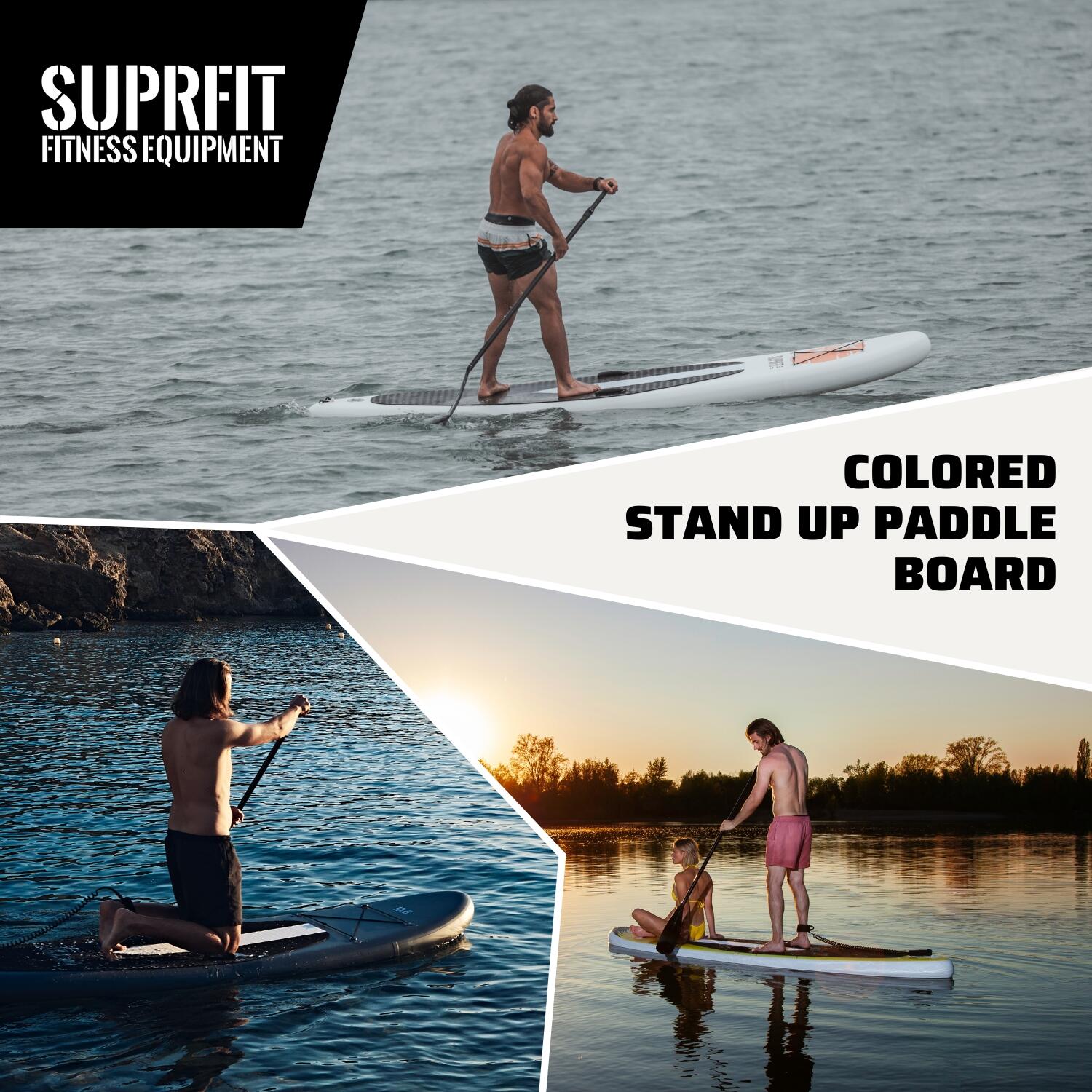 Suprfit SUP Board Set Stickers White inkl. Sitz und Kajak Paddle 4/7