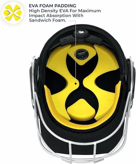 Avenger PRO Cricket-Helm, Schwarz, für Männer & Jungen 2/7