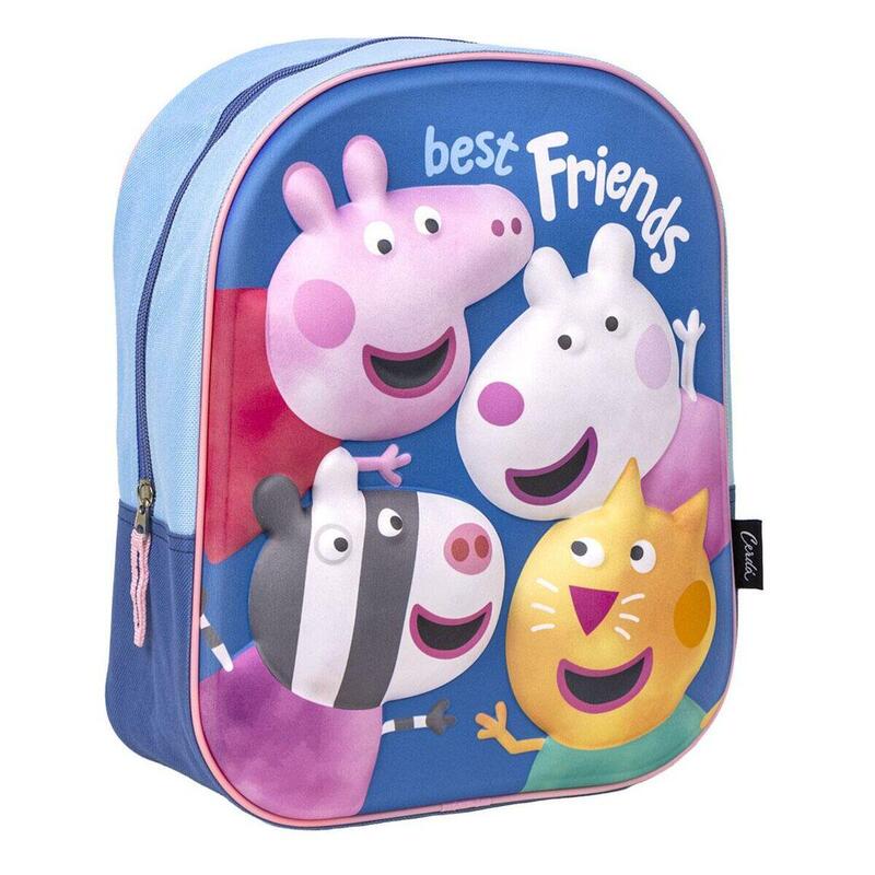 Mochila Infantil 3D Peppa Pig Azul