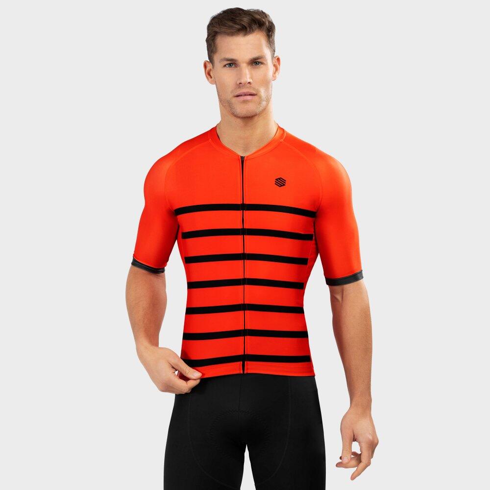 Men's short-sleeved cycling jersey M2 Pimorent Bright Orange