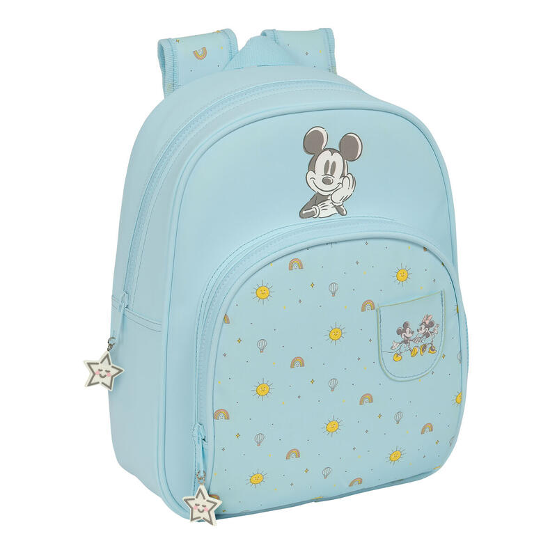 Mochila Escolar Mickey Mouse Baby Azul claro