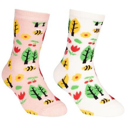 Chaussettes GARDEN Enfant (Blanc Cassé / Rose Clair)
