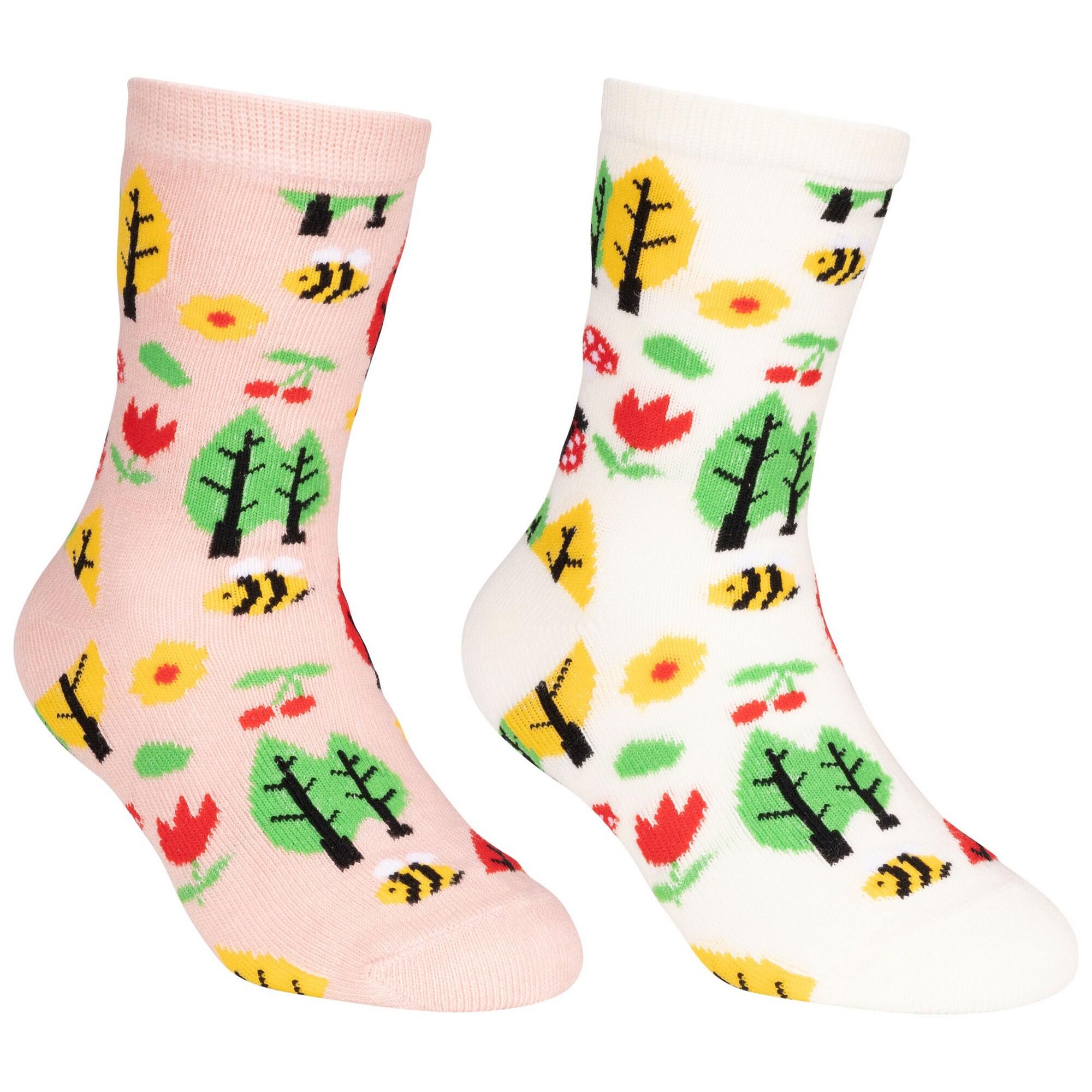 Children's GARDEN socks (Off-white / Light pink)