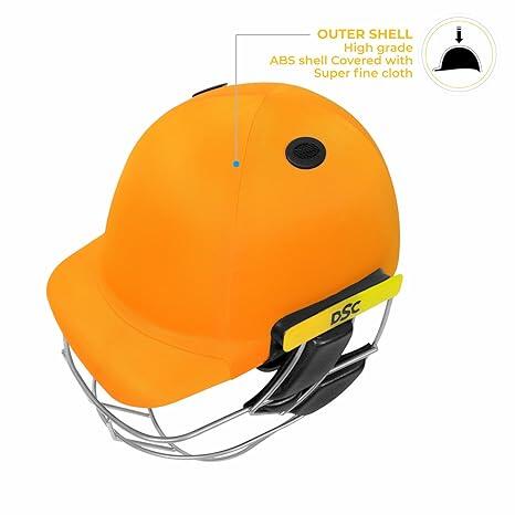 DSC Cricket-Helm - Avenger PRO, Schwarz, für Männer & Jungen 6/7