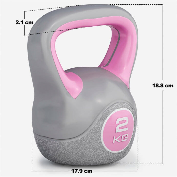 Kettlebells - Kunststof Trendy - 2, 4 & 6 kg - Set van 3 5/7