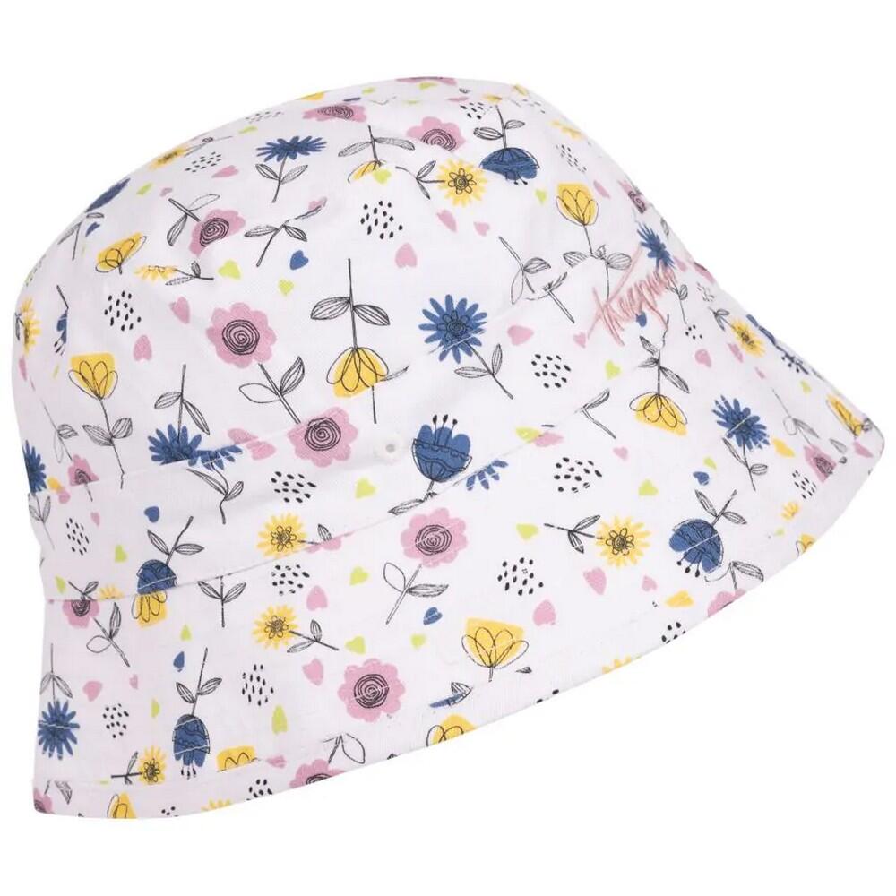 Childrens/Kids Zebdee Floral Bucket Hat (White/Blue/Yellow) 2/5