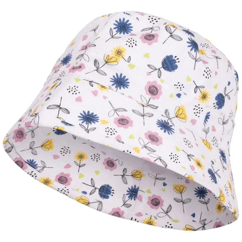 Childrens/Kids Zebdee Floral Bucket Hat (White/Blue/Yellow) 3/5