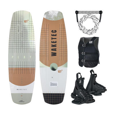 Wakeboard Set Play 134 cm mit OnSet Bindung Leine Schwimmweste Boot & Seilbahn