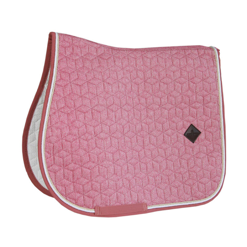 Tapis de selle wool jumping rose clair