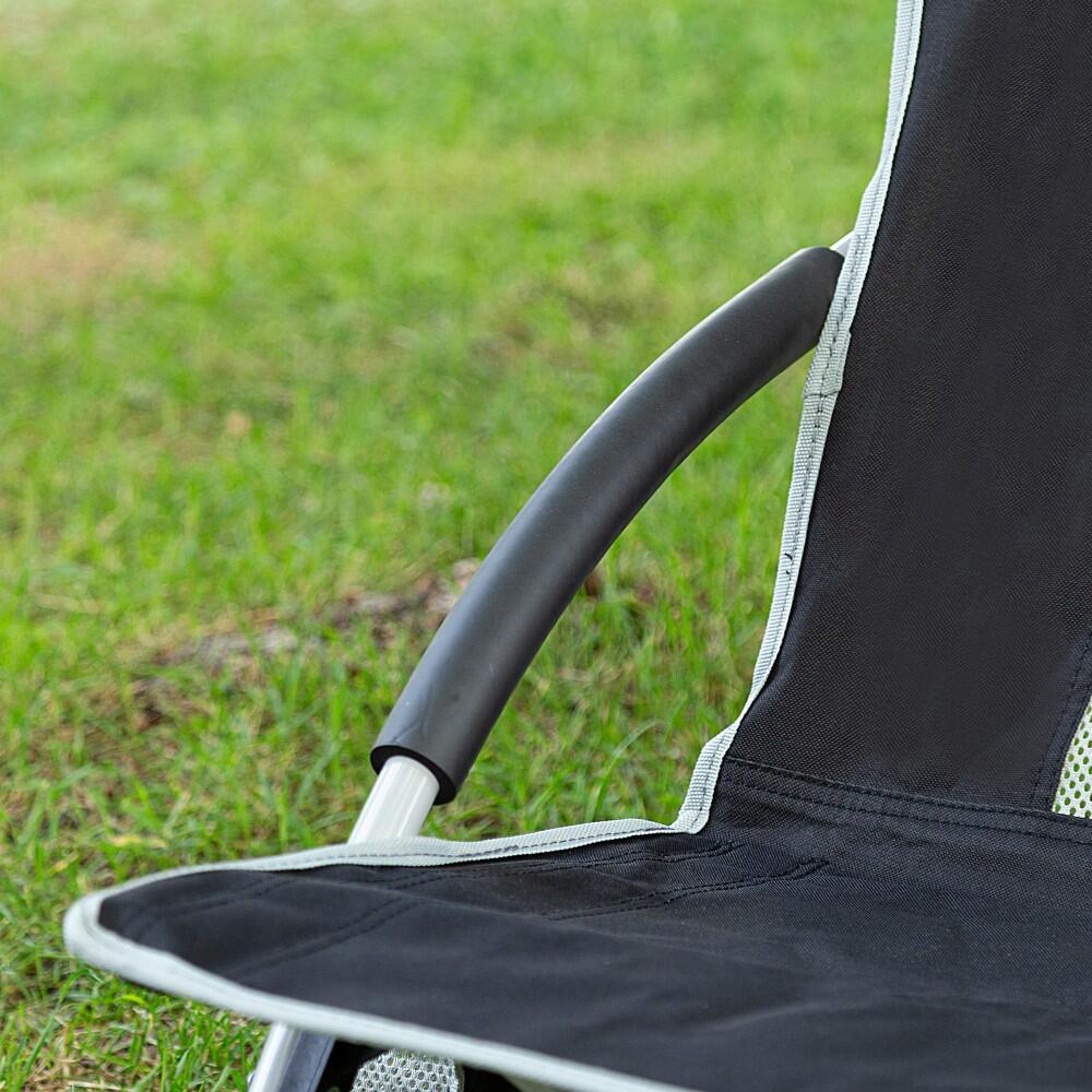 Aktive Sedia pieghevole 50x51x67 cm bassa e traspirante, sedia da campeggio nera 6/7