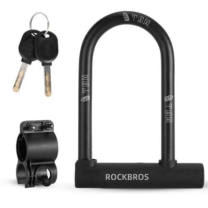 Zapięcie rowerowe U-Lock Rockbros z kluczem i uchwytem