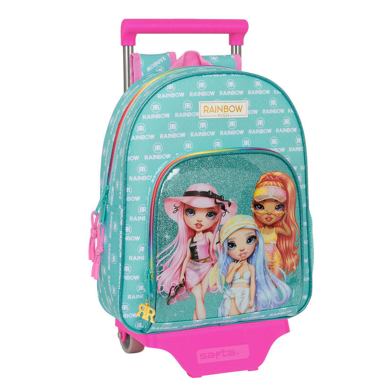 Mochila Escolar con Ruedas Rainbow High Paradise Turquesa