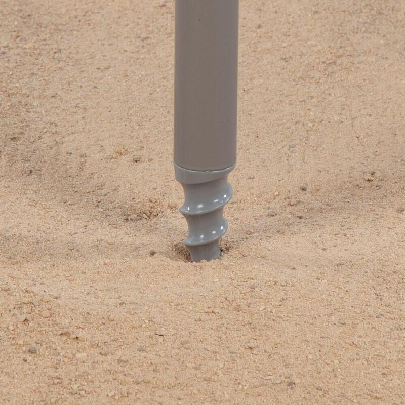 Aktive Grand parasol de plage inclinable 210 cm UV50 bleu avec / table