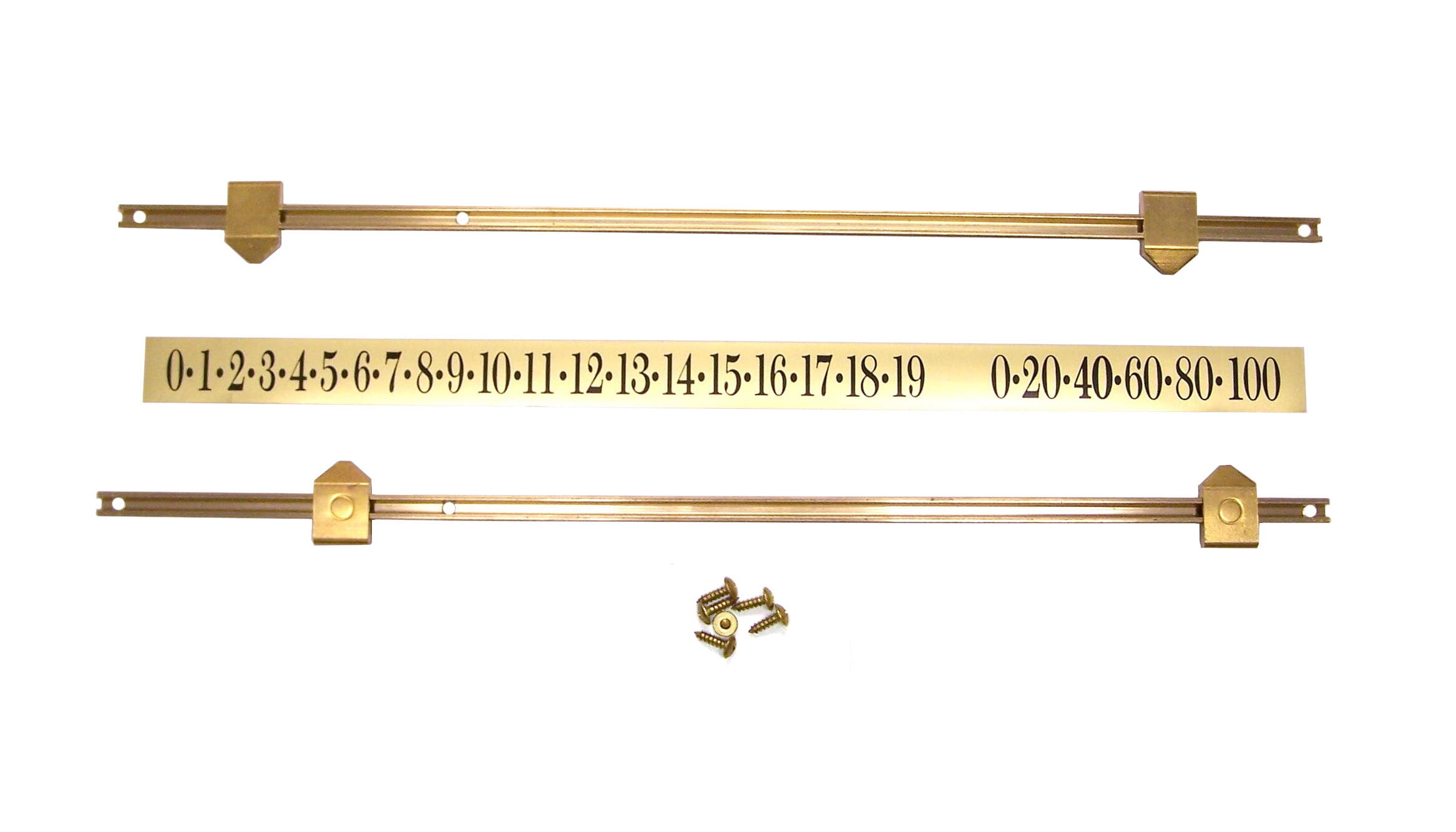 Snooker Scoreboard Parts Kit Number Strip Rails Pointers (Brass)
