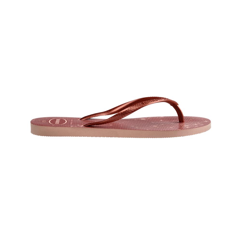 Women Slim Gloss Flip Flops - Ballet Rose/Golden Blush