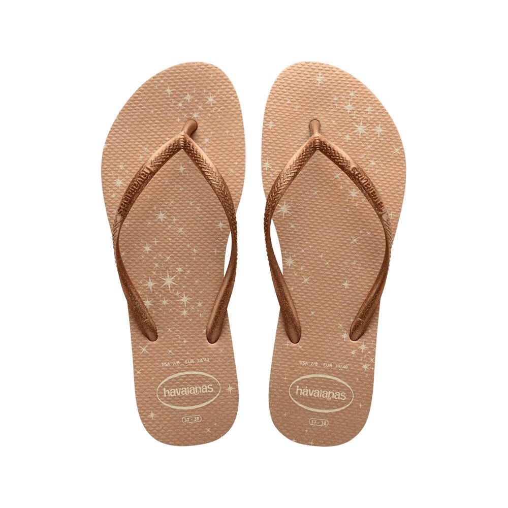 Women Slim Gloss Flip Flops Beige