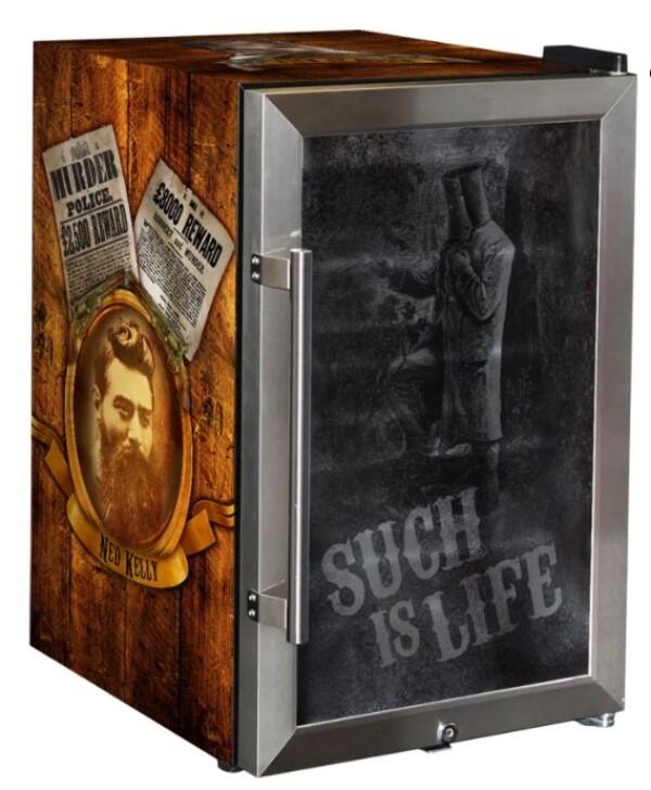 Ned Kelly Designed Glass Door Bar Fridge