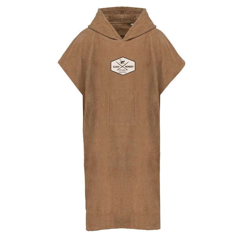 Poncho de toalla con capucha - Algodón Orgánico / Adulto / Talla L/XL (Beige)