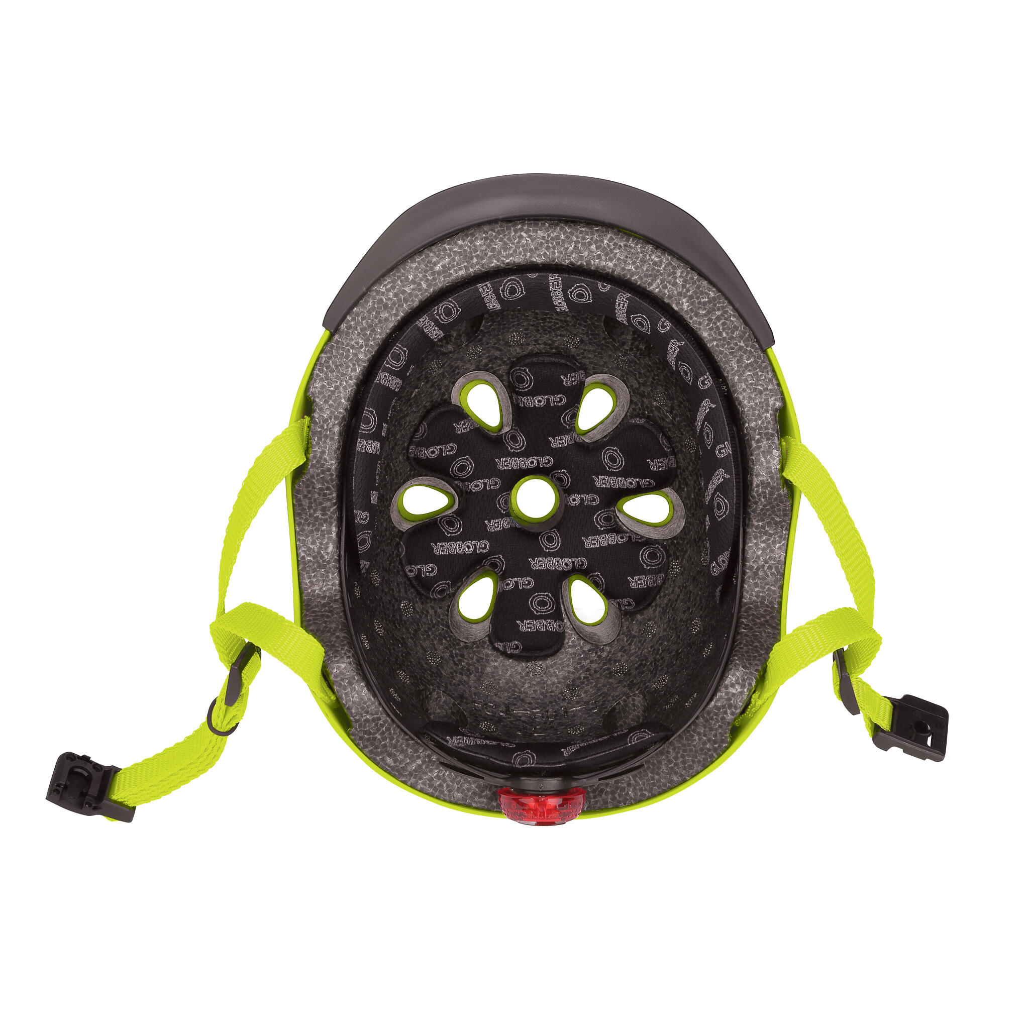 Casco Globber Elite Lights XS-S lima verde flores, ABS, LED 5/7