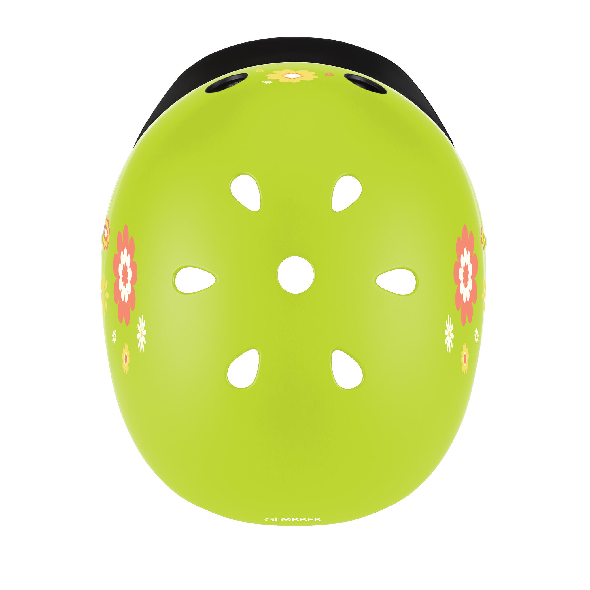 Casco Globber Elite Lights XS-S lima verde flores, ABS, LED 6/7