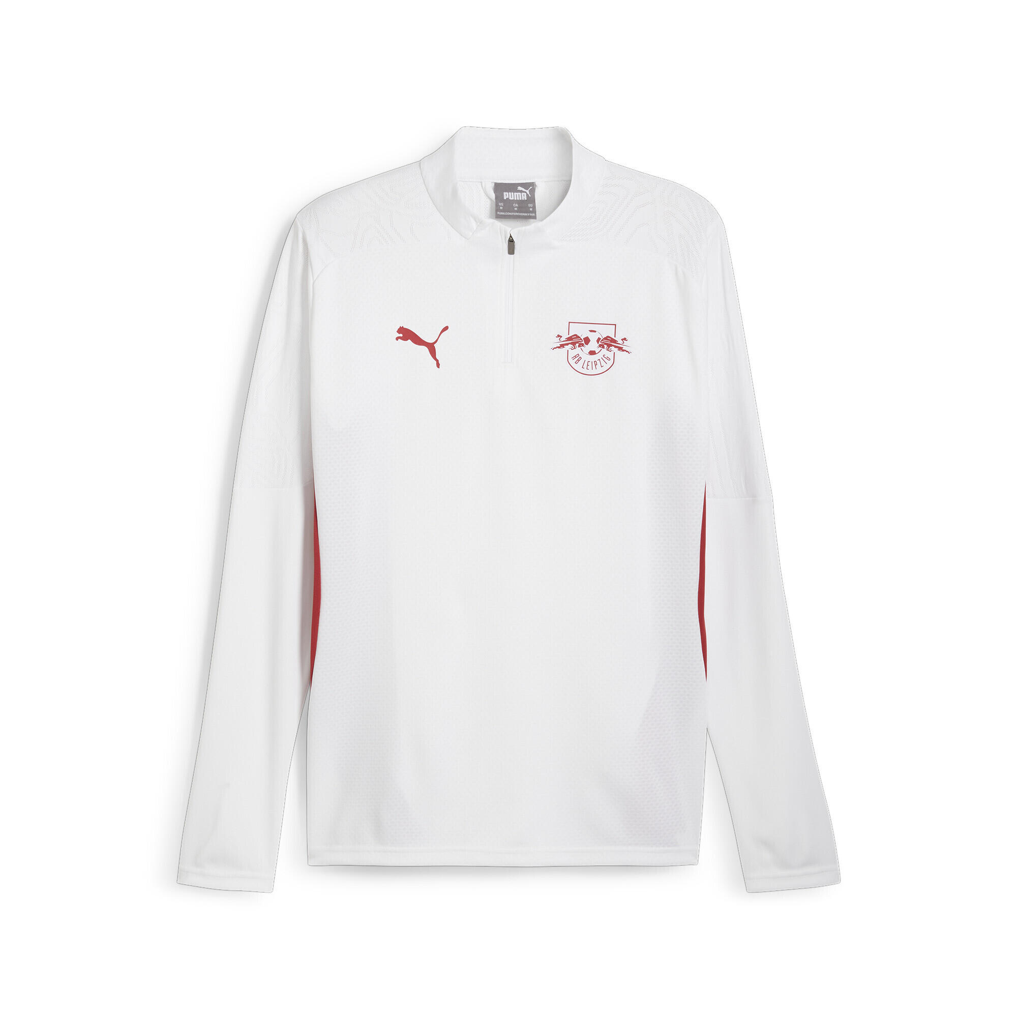 RB Maglia da allenamento con zip a un quarto Leipzig da uomo PUMA White Club Red 1/7