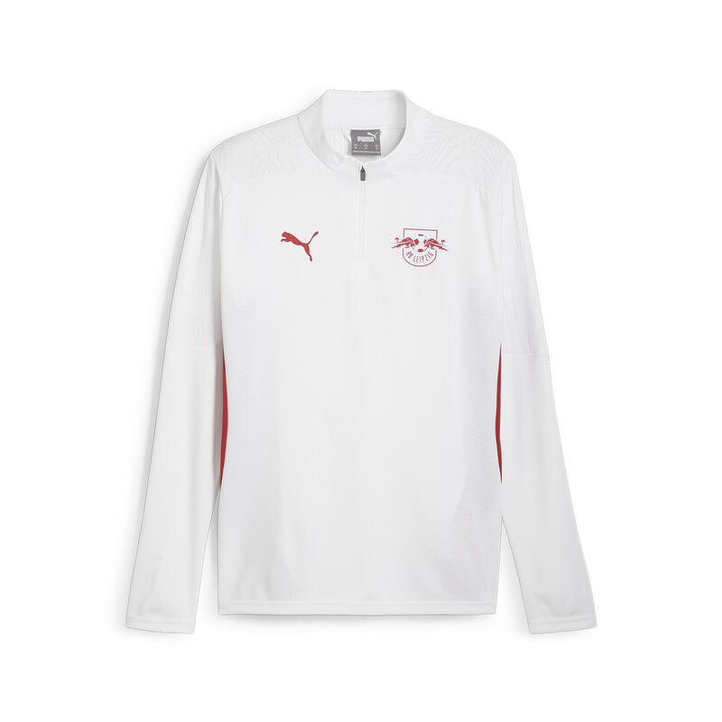 RB Maglia da allenamento con zip a un quarto Leipzig da uomo PUMA White Club Red