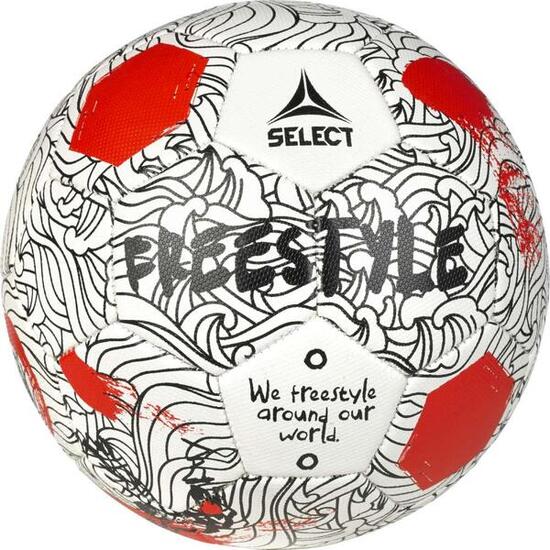 Select V24 Voetbal Freestyle - Wit, Rood - Maat 4,5