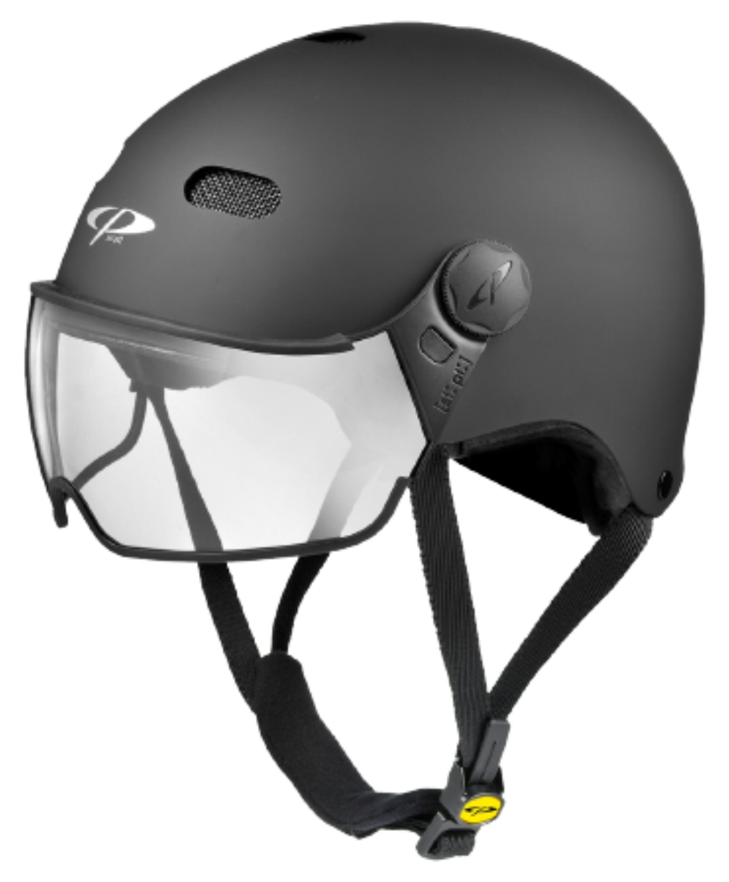 Carachillo Urban Fahrradhelm mit Visier (clear) black soft touch Unisex 1/1