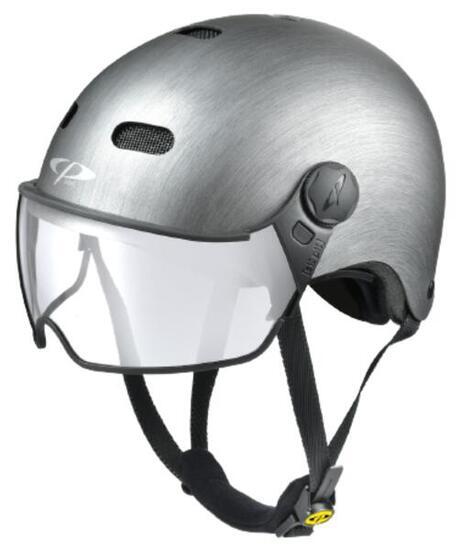 Carachillo Urban Fahrradhelm mit Visier (clear) cubic metal soft touch Unisex
