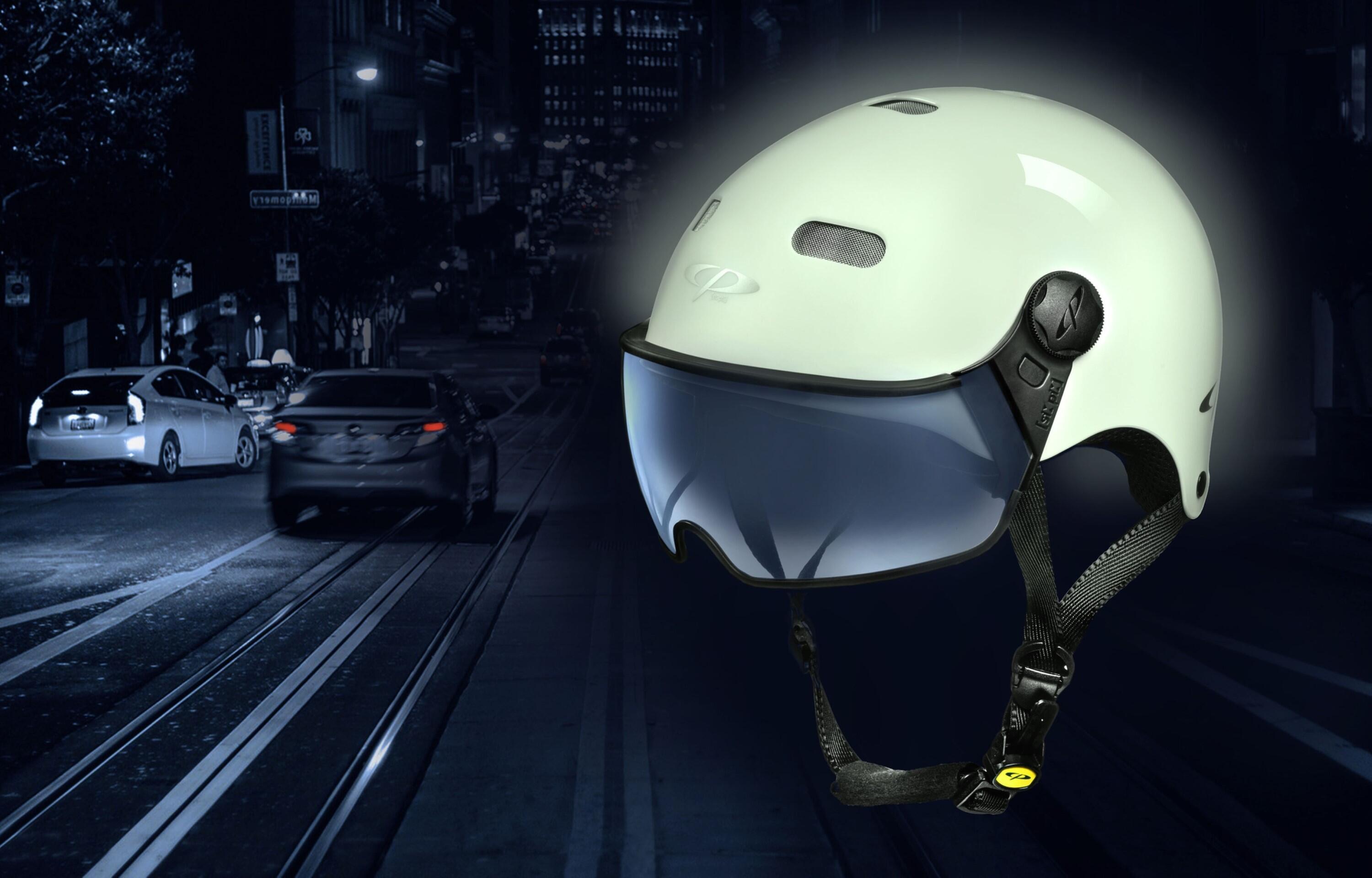 Carachillo Urban Fahrradhelm mit Visier (clear) Magic (fluoreszierend) Unisex 4/4