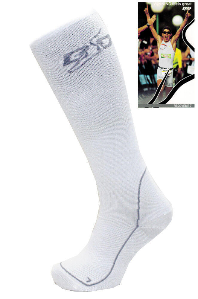 RECOVENE 7 Kompression white Laufsocken Jogging  Wandern Trekkking 2/4