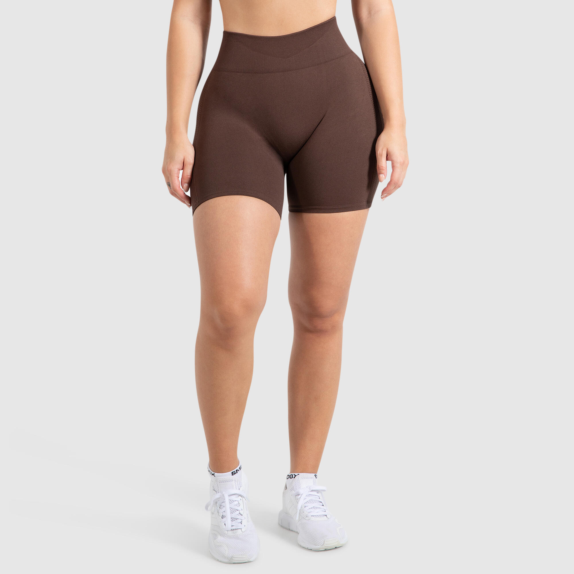 SMILODOX Damen Short Leggings Cetrina Braun für Sport & Freizeit