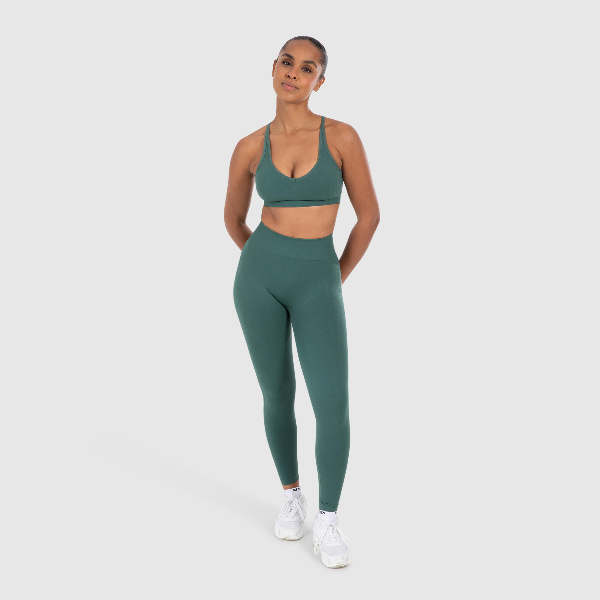 Damen Leggings Cetrina Scrunch Dunkel Grün 3/5