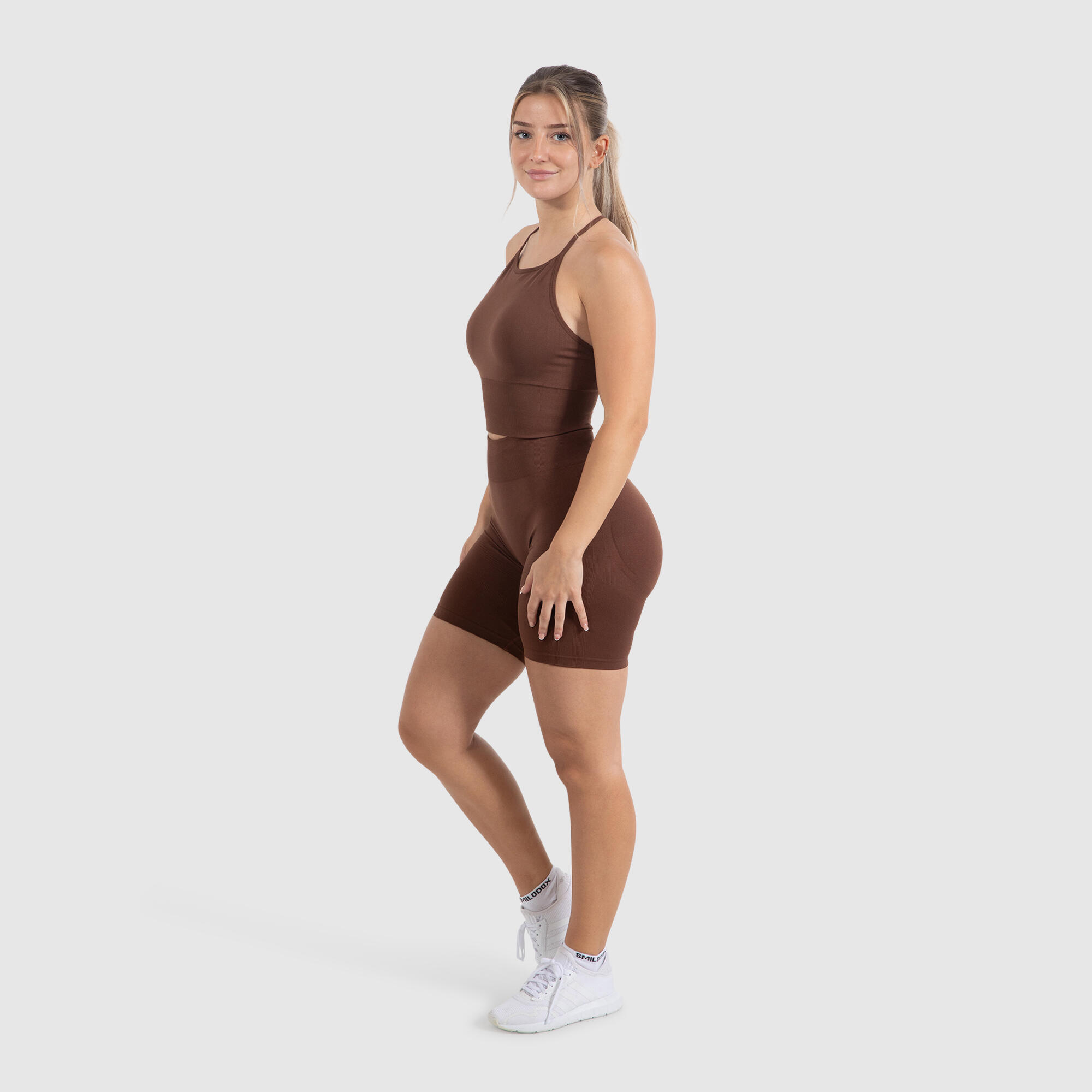 Damen Short Leggings Maria Solid Braun 3/6