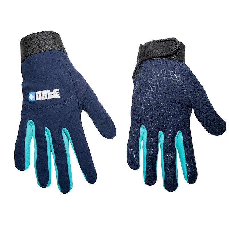 Byte skin hockey glove navy teal 1/2