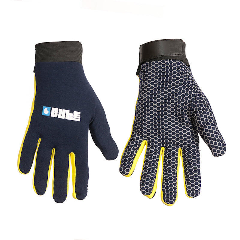 Byte snug fit field hockey gloves navy yellow 1/1