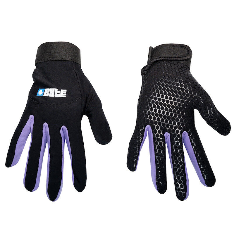 Byte skin hockey gloves black purple 1/2