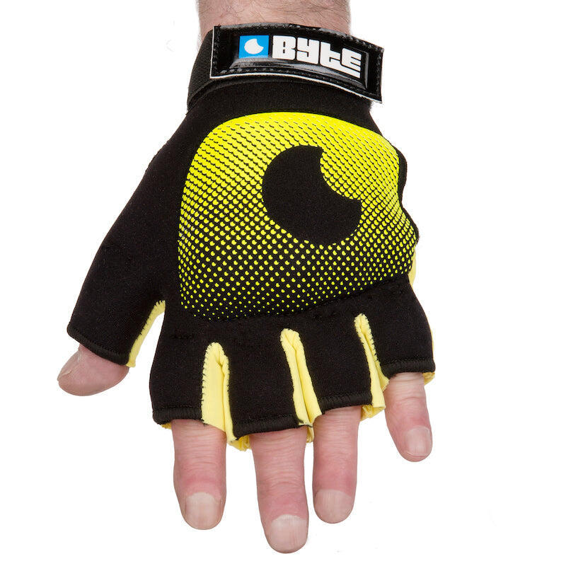 BYTE Byte left hand knuckle hockey glove black yellow