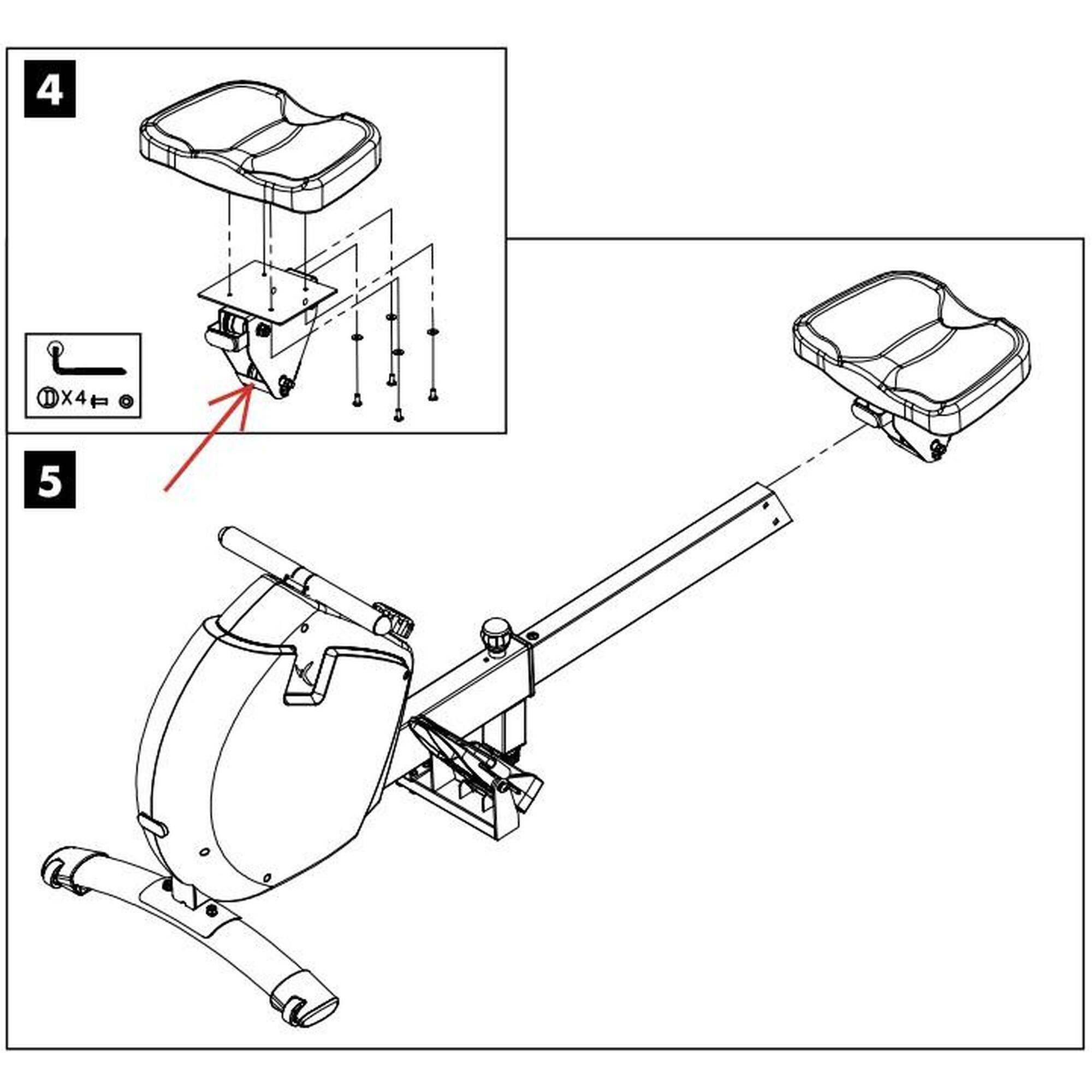 Low saddle wheel for rowing machine Domyos RTC690