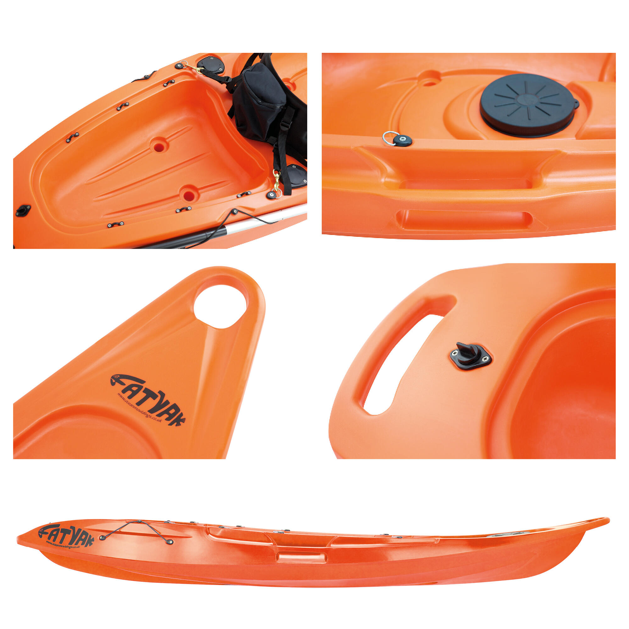 KAAFU 1-PERSON RIGID KAYAK PACKAGE - ORANGE 4/7