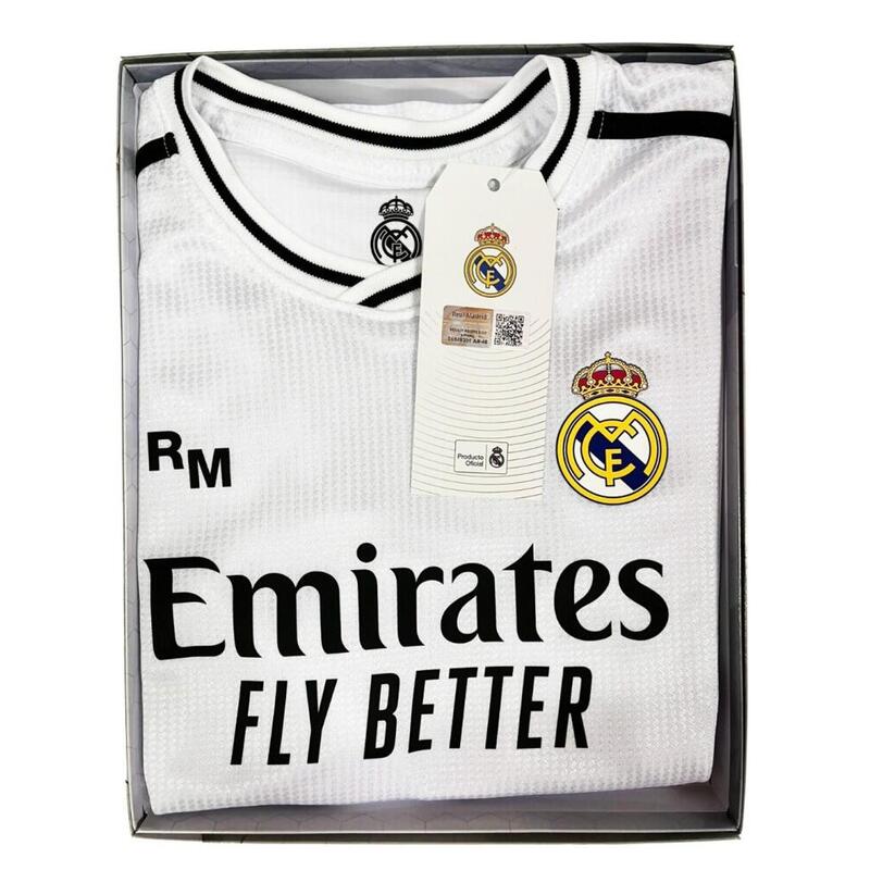 Conjunto Fútbol Real Madrid 1ª Equipación Réplica Oficial Vini JR. 24/25