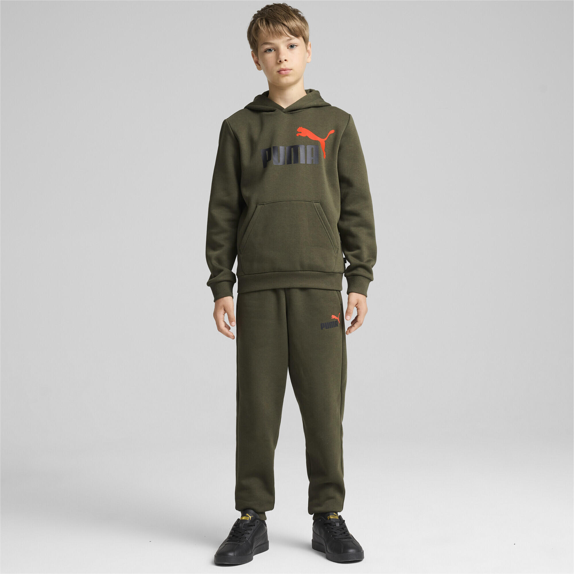 Pantalones Essentials+ Logo bicolor Niño PUMA Dark Olive Green 2/6