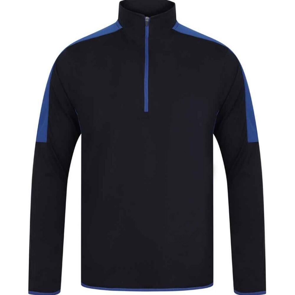 Finden & Hales Mens Contrast Zip Neck Midlayer Top