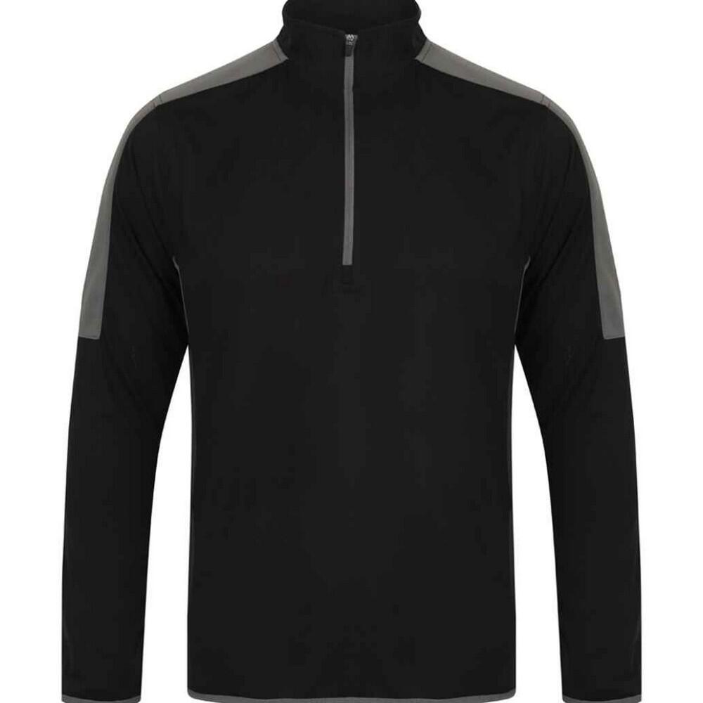 Finden & Hales Mens Contrast Zip Neck Midlayer Top
