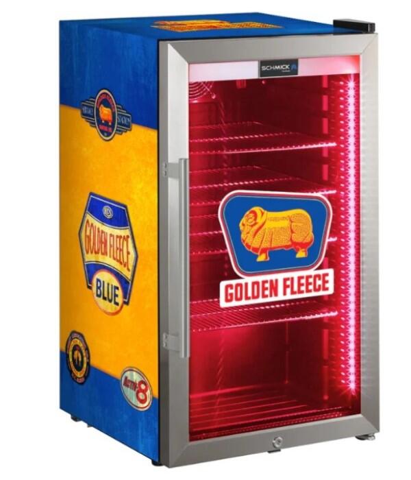 Golden Fleece Schmick Vintage Fuel Pump Triple Glazed Alfresco Bar Fridge