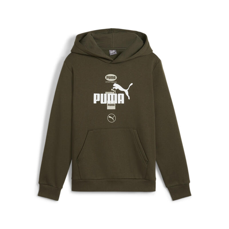 Sudadera con capucha PUMA POWER Graphic Niño PUMA Dark Olive Green