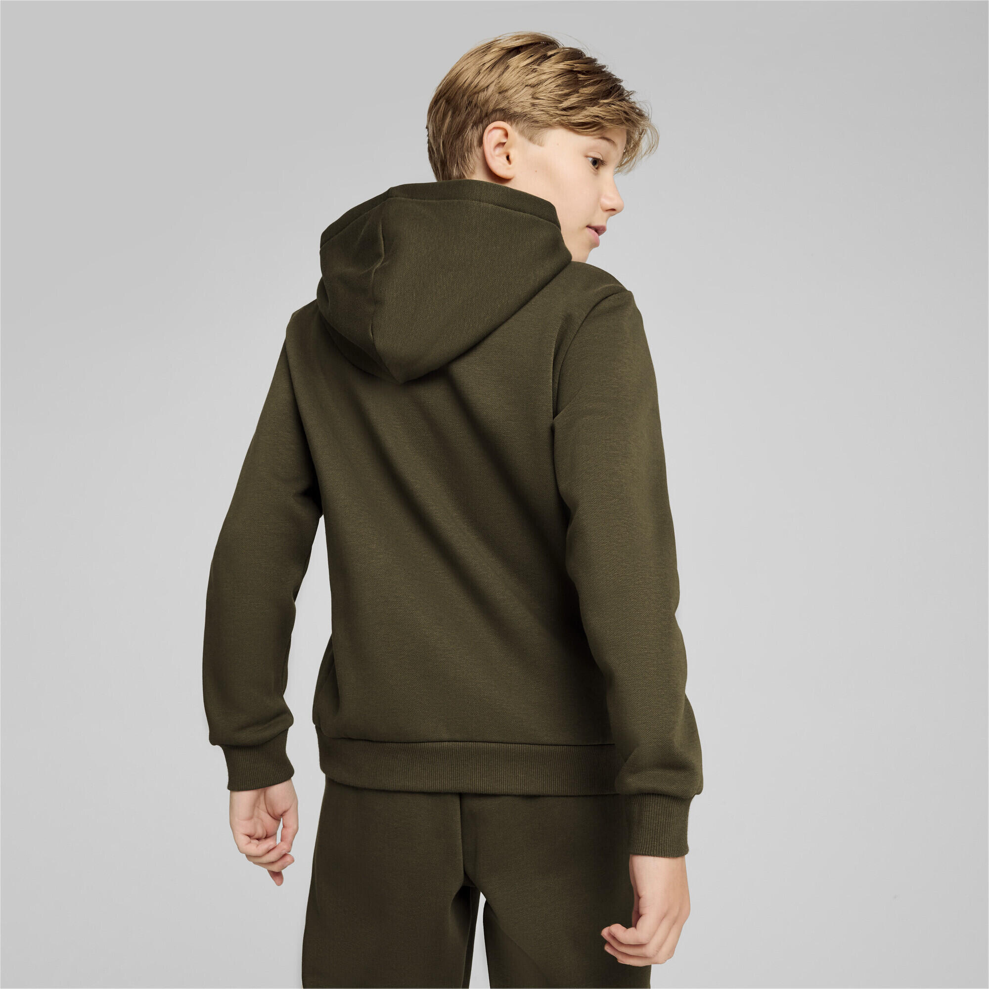 Młodzieżowa bluza z kapturem i grafiką PUMA POWER PUMA Dark Olive Green 4/6
