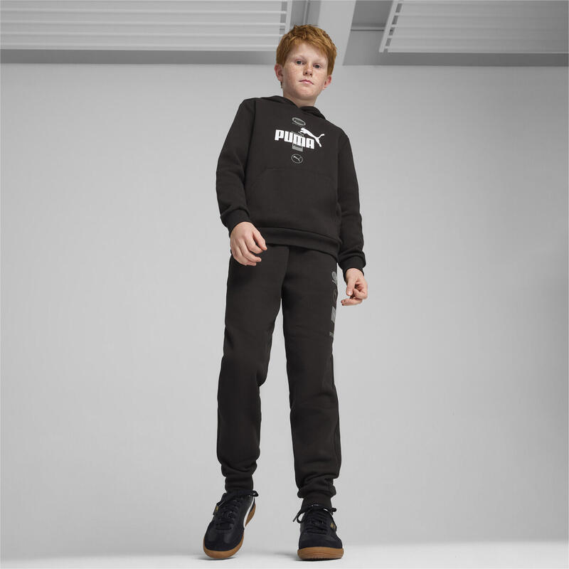 Grafická mikina s kapucí PUMA POWER Youth PUMA Black