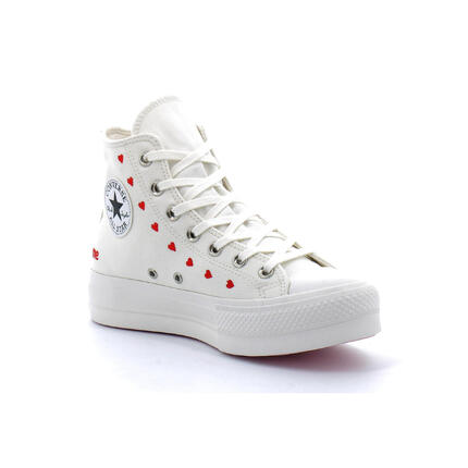 Converse Chuck Taylor All-Star Lift Hi White Red